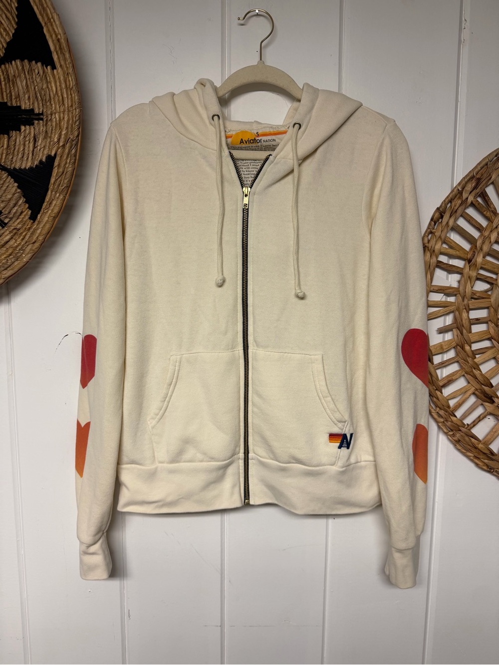 Aviator nation heart fade zip hoodie